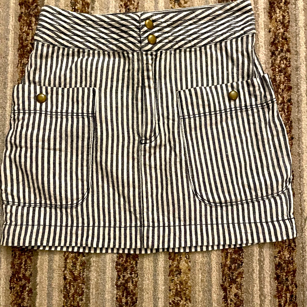 Silence & Noise Cotton Striped Skirt